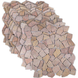 vidaXL Πλακίδια Μωσαϊκού Κόκκινο 30 x 30 cm Μάρμαρο