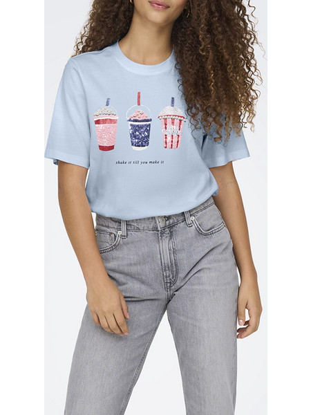 ONLY ONLBURST S/S POPCORN TOP BOX JRS 15343431-Soft ChambrayShakeittillyoumakeit LightBlue