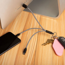 Kikkerland - 3-in-1 Charging Keyring - 1.0 x 7.75 x 0.25 inches
