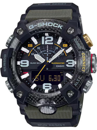 Casio G-Shock Mudmaster Ανδρικό Ρολόι Χρονογράφος με Πράσινο Καουτσούκ Λουράκι GG-B100-1A3ER