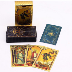 Blue & Gold Foil Tarot Card Set - All Seeing Eye - with booklet