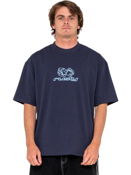 RUSTY DOUBLE OR NOTHIN T-SHIRT NAVY BLUE 2