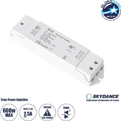 GLOBOSTAR(R) 73128 SKYDANCE S1-A PHASE TRIAC Power Amplifier 1CH AC 100-240V 2.5A 600W Max IP20 - Leading/Trailing Edge - M17.5xΠ4.5xΥ2.7cm