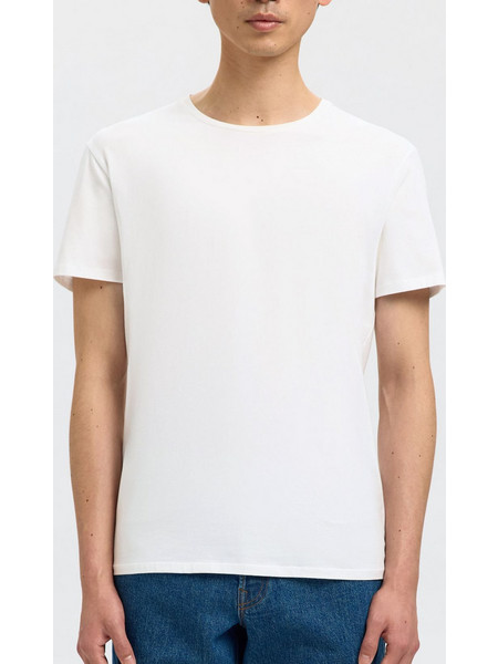 SELECTED Regular Fit Pima Cotton T-Shirt - Bright White