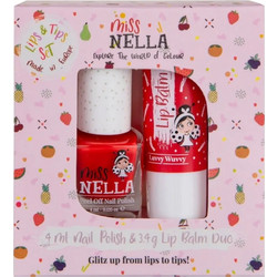 Miss Nella Lip Balm Luvvy Wuvvy 3.4gr + Peel Off Nail Polish Strawberry Cream 4ml