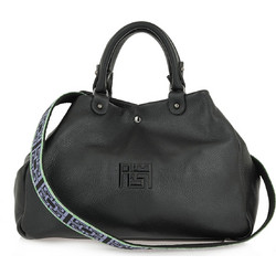 Ames Iris Leather Tote Medium Γυναικεία Τσάντα Χειρός Δερμάτινη Μαύρη Z676Y5209002 00000525