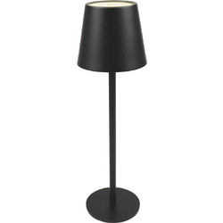 POWERTECH LED επιτραπέζιο φωτιστικό HLL-0193, ρυθμιζόμενο, επαναφορτιζόμενο, μαύρο