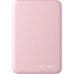 V-Tac 8194 Power Bank 5000mAh με 2 Θύρες USB-A Pink