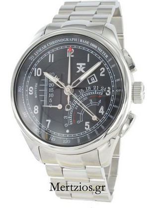 TX Technoluxury Linear Chrono Ανδρικό Ρολόι Χρονογράφος με Ασημί Μεταλλικό Μπρασελέ T3C190