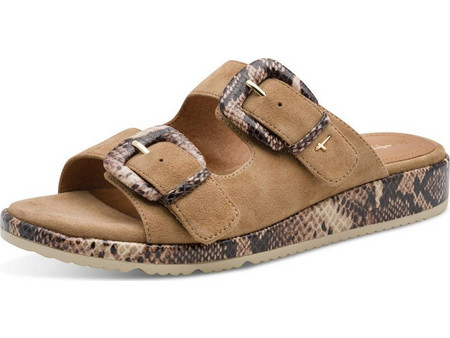 Παντόφλα Mule μπεζ Tamaris