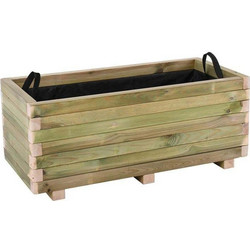 FLOWER POT WOOD Ζαρντινιέρα, Εμποτισμού Pine, Απόχρωση Φυσικό, 90x40x36cm Woodwell