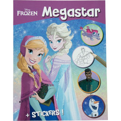 Βιβλίο Ζωγραφικής - Χρωμοσελίδες Disney Megacolor Α4 128 Σελίδες & Αυτοκόλλητα Frozen