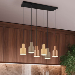 Trio Lighting Κρεμαστό Φωτιστικό Οροφής Ράγα Πολύφωτο E27 Καφέ 319400617