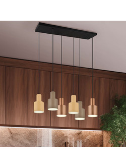 Trio Lighting Κρεμαστό Φωτιστικό Οροφής Ράγα Πολύφωτο E27 Καφέ 319400617