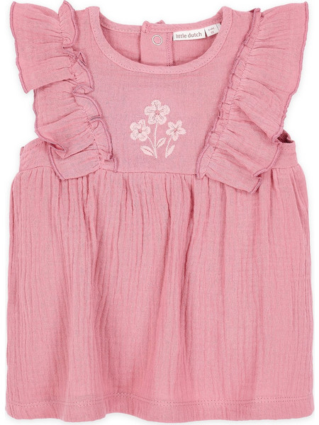 little dutch - βρεφικό σετ φορεματάκι με σορτσάκι pink blush - nο 68 (4-6 μηνών)