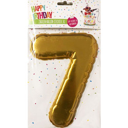 Happy Birthday Ballon Sticker 2 in 1 XL Χρυσό 19cm No7