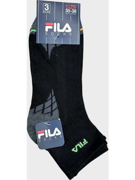 Παιδικές Κάλτσες Αγοριών FILA Ημίκοντες 3pack Fashion Black F2115-229-Μαύρο