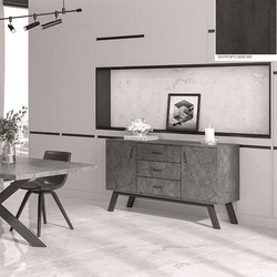 Μπουφές Νο 10 Με 2 Πόρτες Και 3 Συρτάρια 150x44.5x85 Με Επιλογές Χρωμάτων - Σκούρο Δρύς-Dark Oak
