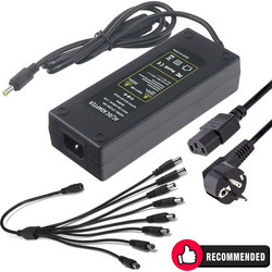 ANGA CP1206-10A Ενισχυμένο Switching Παλμοτροφοδοτικό για κάμερες 12VDC 10A με καλώδιο 1 σε 8