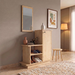 Έπιπλο εισόδου Cute Megapap χρώμα φυσικό οξιάς 90x35x95εκ
