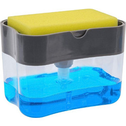 Caddy Επιτραπέζιο Dispenser για την Κουζίνα Πλαστικό με Θήκη για Σφουγγάρι Διάφανο