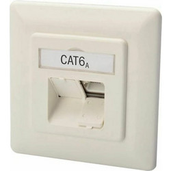 Digitus Cat6A 2x RJ45 Network Socket Shielded Flush Mounted White DN-9007-1