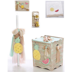 Bellissimo Σετ Βάπτισης με Κουτί για Κορίτσι Summer Fruits ΣΚΒ-1000