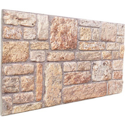 vidaXL Πάνελ τοίχου 10 τμχ. 100 x 50 cm Ανοιχτό καφέ και Λευκό