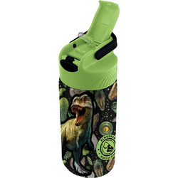 Graffiti Dinosaur 2022 Παιδικό Μπουκάλι Ανοξείδωτο BPA Free με Καλαμάκι Κυπαρισσί 500ml