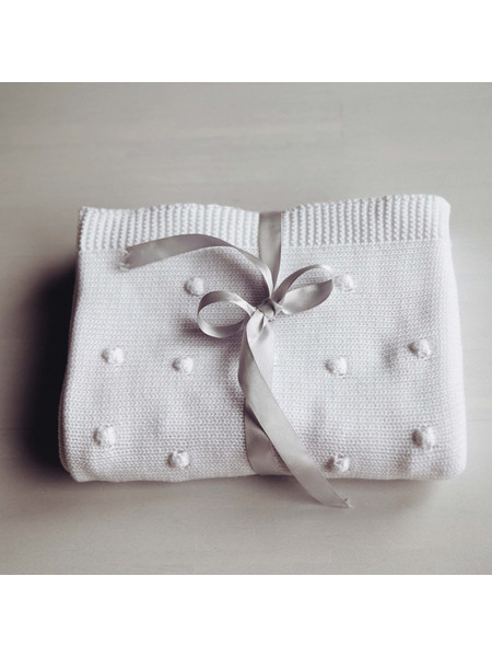 Ooh Noo Popcorn Baby Blanket Κουβέρτα 75x95 White