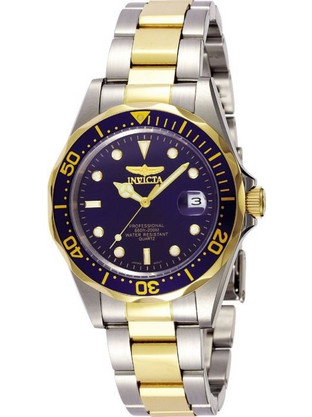 Invicta Pro Diver Ανδρικό Ρολόι με Χρυσό Μεταλλικό Μπρασελέ 8935