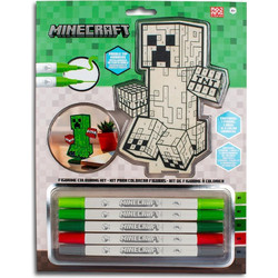 Σετ ζωγραφικής με αριθμούς Minecraft με ξύλινη φιγούρα MDF και 5 μαρκαδόρους Y29,7x21εκ
