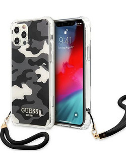 Guess Camo Collection Back Cover Black (iPhone 12 / 12 Pro)