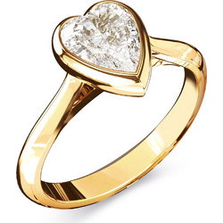 GUESS STEEL CRYSTAL LOVE JUBR06363JWYG-No.58 Δαχτυλίδι Χρυσό Με Καρδιά