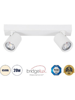 GLOBOSTAR(R) LEONARDO 60347 Μοντέρνο Φωτιστικό Οροφής LED 20W 2400lm 60 AC 220-240V IP20 Φυσικό Λευκό 4500K - Bridgelux COB - Λευκό - Μ32 x Π7 x Υ11.8cm