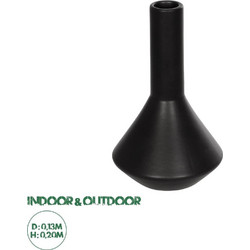 GloboStar(R) Artificial Garden CANNOLI 21280 Διακοσμητικό Κεραμικό Βάζo Μαύρο Π13 x Μ13 x Υ20cm