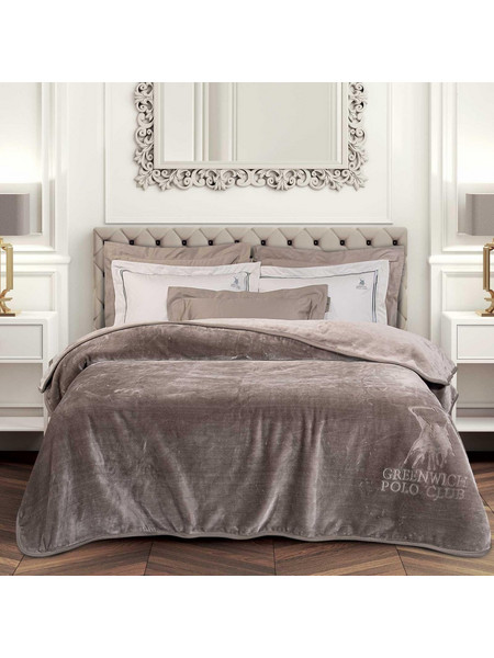 Greenwich Polo Club Κουβερτα Velour Μονη Essential 3497 Taupe Taupe