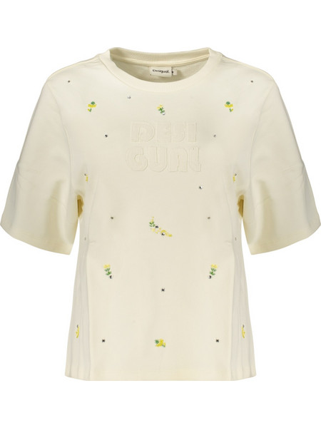 DESIGUAL WOMEN'S WHITE ZIP-UP SWEATSHIRT Λευκό