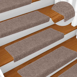 vidaXL Πατάκια Σκαλιών Αυτοκόλλητα 15 τεμ. 100x21x4 εκ. Ανοιχτό Καφέ Ορθογώνια Άκρη 134561