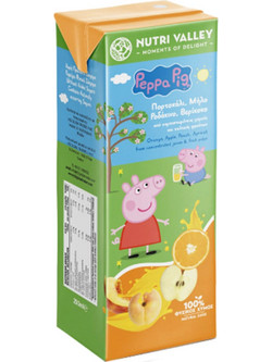 Nutri Valley Peppa Pig Χυμός Μήλο, Πορτοκάλι, Ροδάκινο, Βερίκοκο 250ml