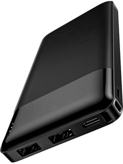 Hoco J72 Easy Power Bank 10000mAh 10W με 2 Θύρες USB-A Black