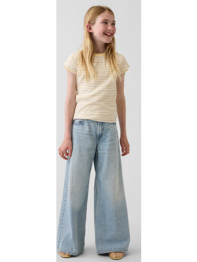 Παιδικό Χαμηλόμεσο Τζιν Παντελόνι Baggy Γραμμής Light wash