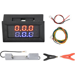 VR452 0.56" Dual Digital Display DC Voltmeter, 4-12V Battery & Resistor Tester