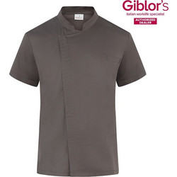 Σακάκι Σεφ Federico Slim Fit Μπεζ- Γκρι - Από Ελαφριά Ποπλίνα 25P08G393 Μπεζ Giblor's
