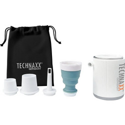 Technaxx Tx-261 Mini Electric Air Pump 13.5w Portable 1360 Mah Battery Led Light 5 Nozzles Usb-c Charging White