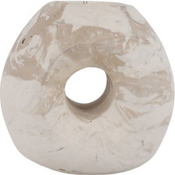 Τσιμεντένιο Κηροπήγιο Petra Κρεμ 10,5x8,5x10cm