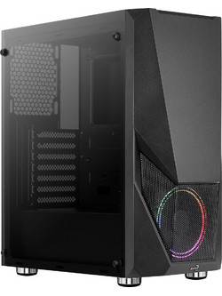 Aerocool Zauron Black Gaming Midi Tower Κουτί Υπολογιστή RGB με Πλαϊνό Παράθυρο