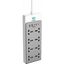 Πολύπριζο 13 σε 1 με 8 Πρίζες & 5 USB - GaN Fast Charging 65W - Ταχεία Φόρτιση PDQC, Καλώδιο 2m, Προστασία Υπέρτασης 2500W