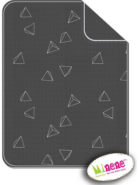 Minene 3D Triangles Κουβέρτα Αγκαλιάς Πικέ 75x100 Ανθρακί