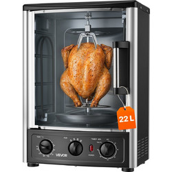 VEVOR Κάθετος Περιστροφικός Φούρνος 22L 1500W για Σουβλάκια και Κεμπάπ με 7 Σούβλες LSKRJ26NPKM2LB348001V2